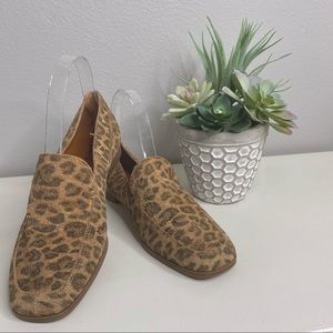 Lucky Brand light tan faded brown Loafer Flats Cheetah Leopard Print — Size 7.5